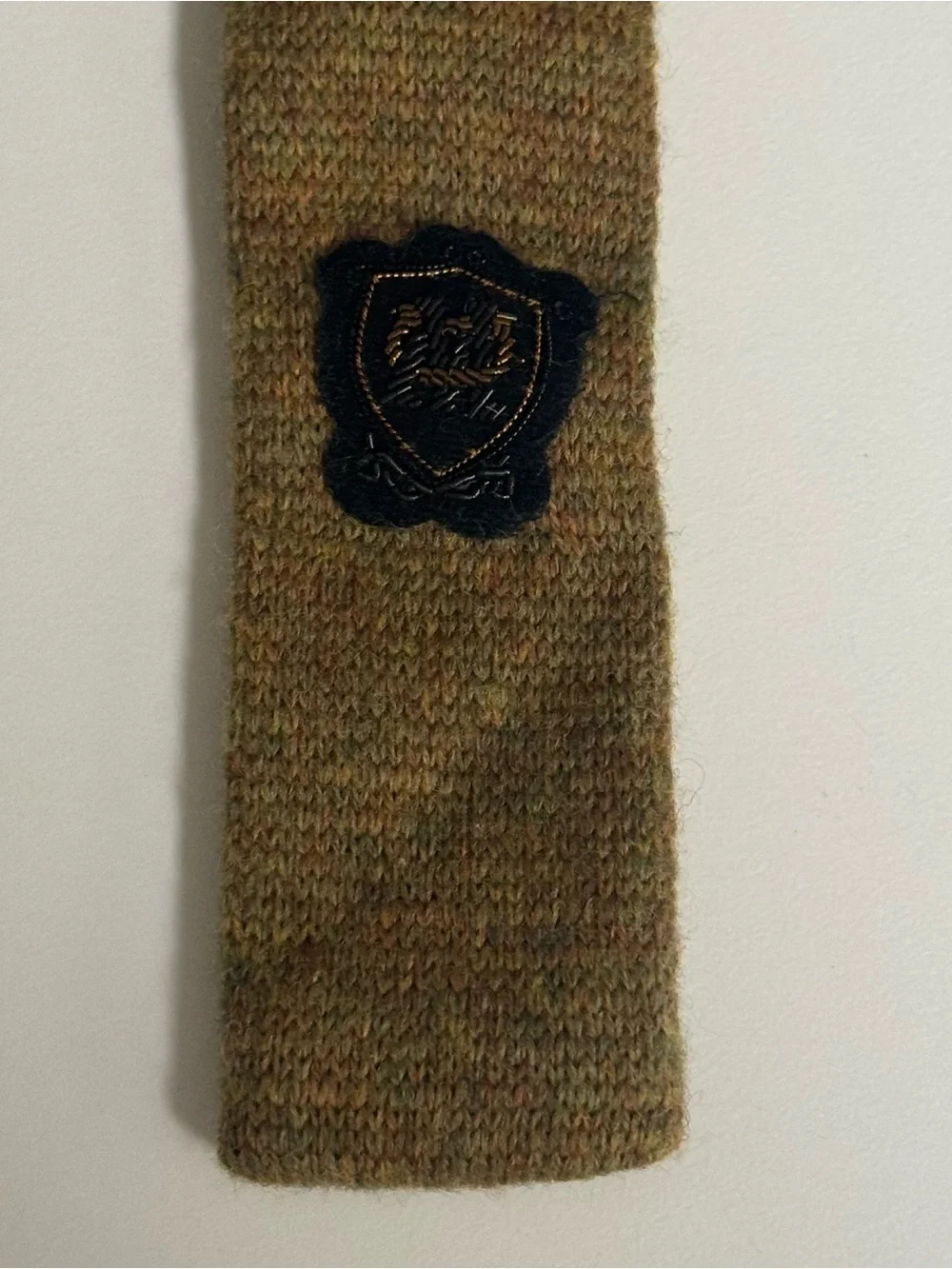 Massimo Dutti Men's Knit Tie in Olive Brown